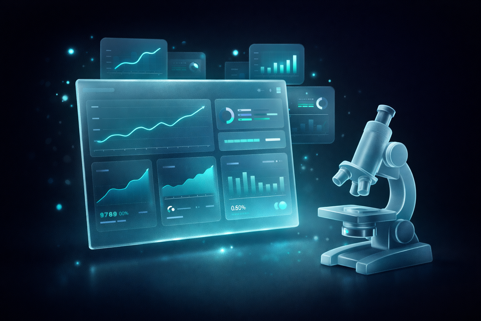 3D illustration of laboratory partner dashboard and analytics